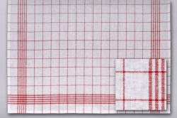 Utěrka - KARO, 50x70 cm, pololen, červená